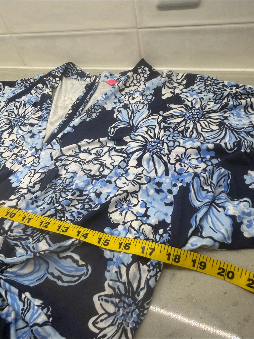 Lilly Pulitzer Wisteria elbow sleeve Maxi Dress in Low Tide Navy Bouquet all Day - Picture 11 of 13